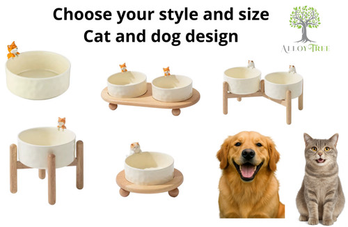 Alloytree cat dog ceramic bowl - cat,
