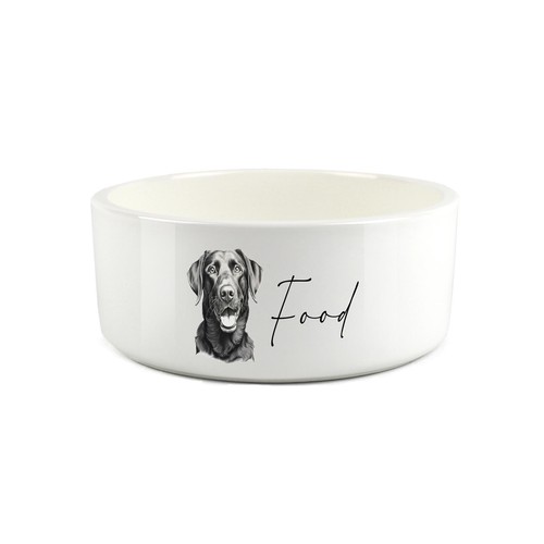 Black labrador pet food bowl - pet,