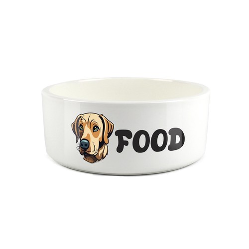 Cartoon labrador food bowl - cartoon,