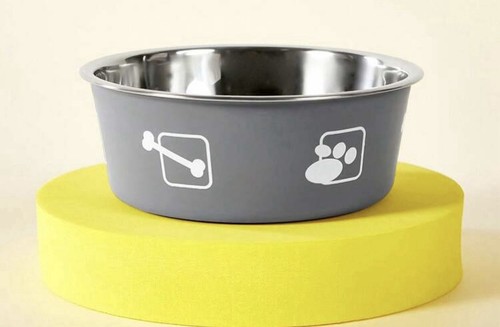 Grey metal pet feeding - feeding, water
