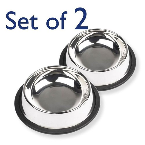 Dog bowls non slip - non, stainless